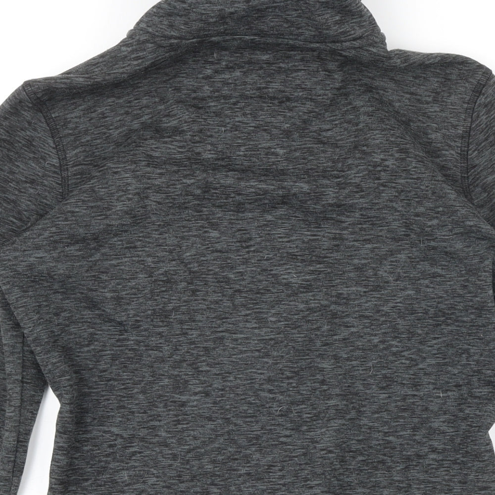 Brand and care label for O'Neill women’s grey polyester full zip sweatshirt, size XS, zip