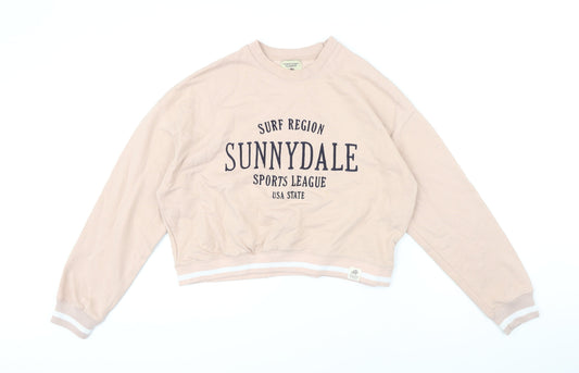 Womens UK Size XS Pull&Bear Pink Pullover Sweatshirt