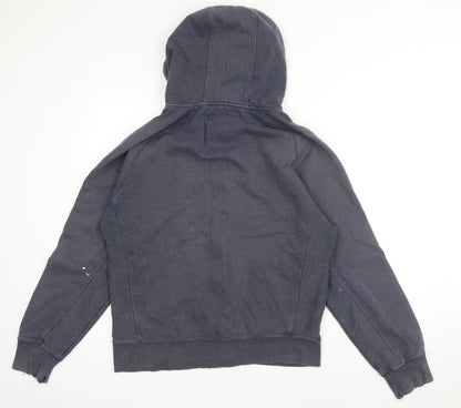Mens UK Size XL Crosshatch Blue Full Zip Hoodie