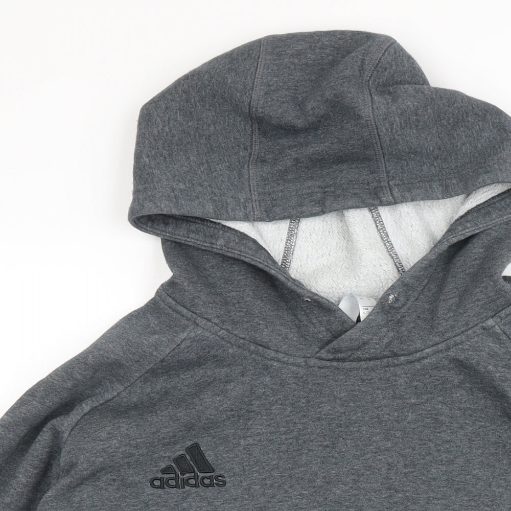 Addidas Mens Grey Cotton Pullover Hoodie Size XL