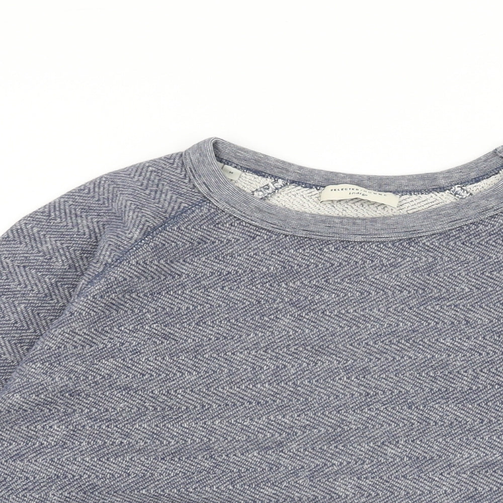 Mens UK Size M Selected Homme Blue Pullover Sweatshirt