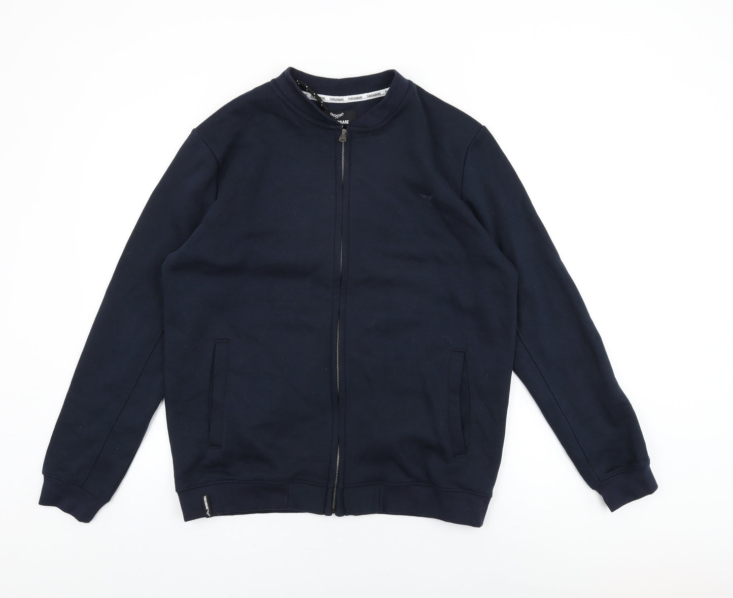 Threadbare Mens Blue Cotton Full Zip Sweatshirt Size M