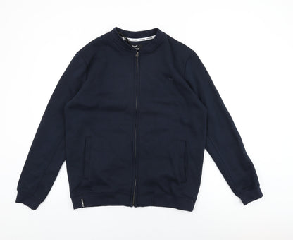 Threadbare Mens Blue Cotton Full Zip Sweatshirt Size M