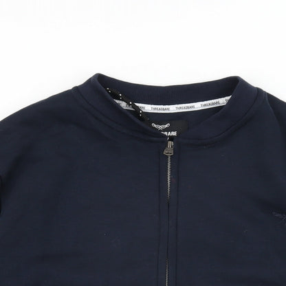 Threadbare Mens Blue Cotton Full Zip Sweatshirt Size M