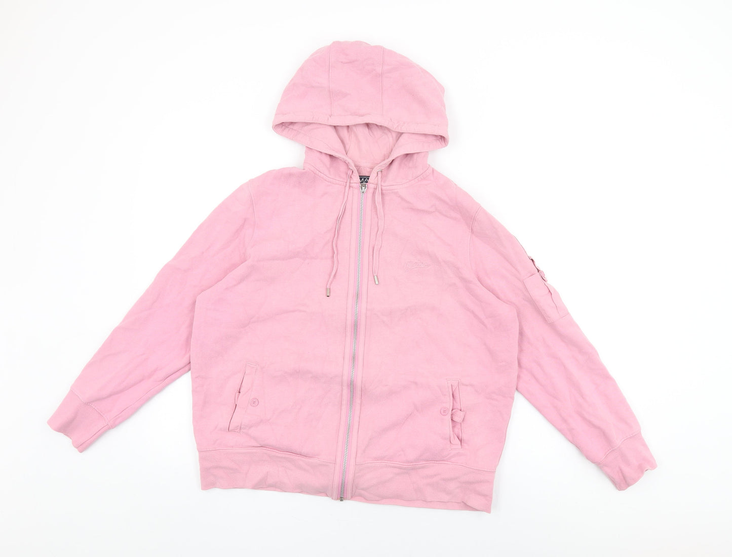 Maine Womens Pink Cotton Full Zip Hoodie Size 16 Zip