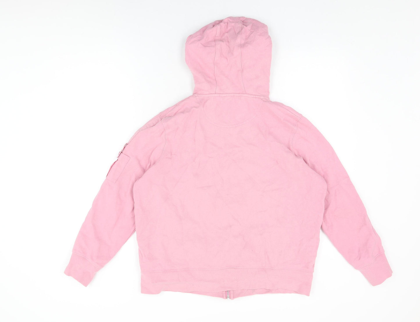 Maine Womens Pink Cotton Full Zip Hoodie Size 16 Zip