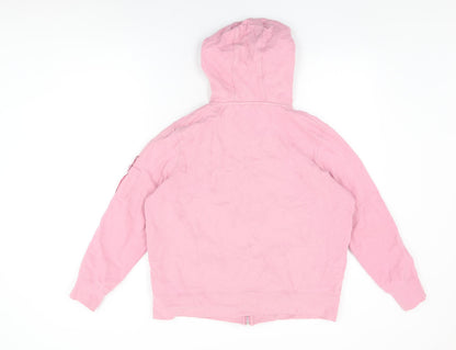 Maine Womens Pink Cotton Full Zip Hoodie Size 16 Zip