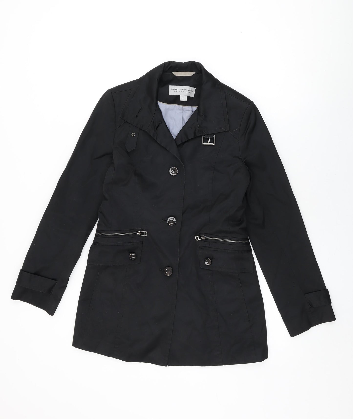 Womens UK Size XS Marc New York Black Overcoat