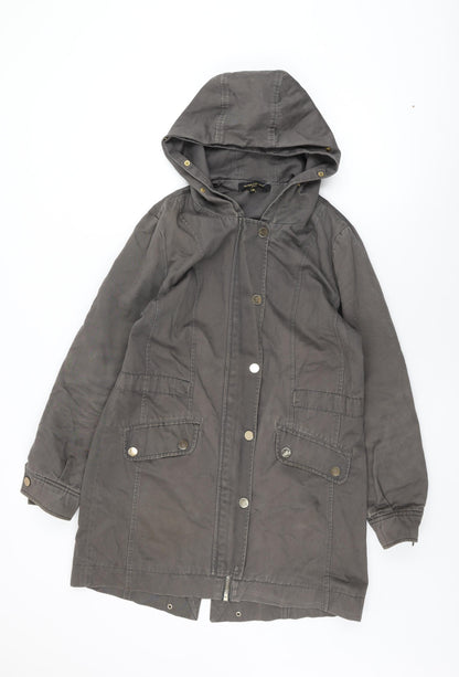 On Parle De Vous Womens Brown Overcoat Coat Size 10 Zip