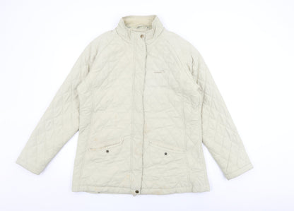 Mountain Life Womens Beige Quilted Coat Size 16 Zip