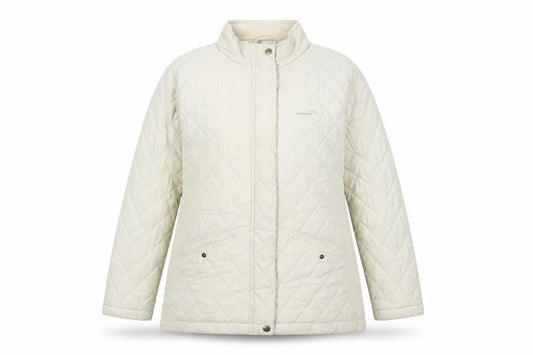 Mountain Life Womens Beige Quilted Coat Size 16 Zip