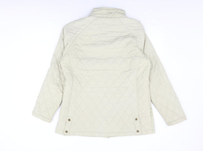 Mountain Life Womens Beige Quilted Coat Size 16 Zip