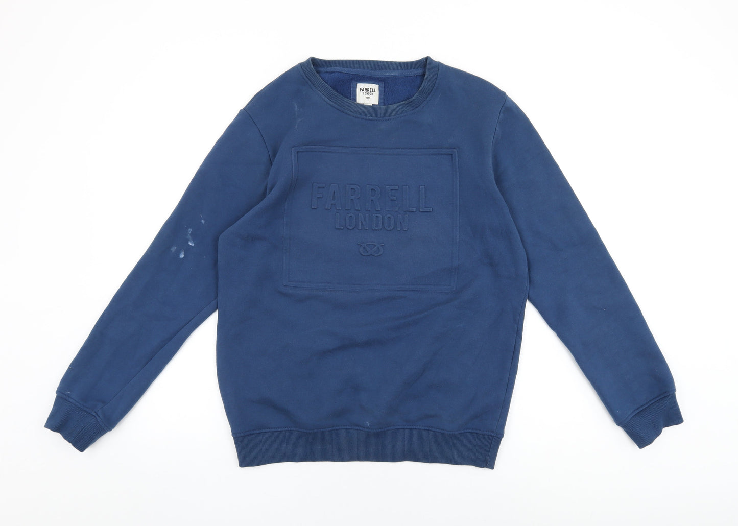 Farrell London Mens Blue Cotton Pullover Sweatshirt Size M
