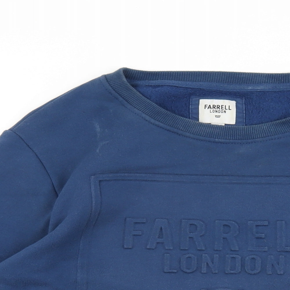 Farrell London Mens Blue Cotton Pullover Sweatshirt Size M