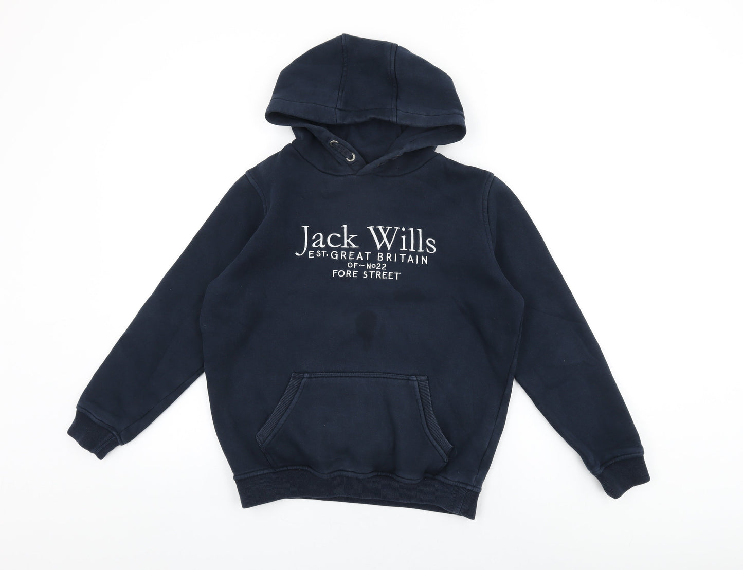 Jack Wills Girls Blue Cotton Pullover Hoodie Size 12-13 Years Pullover - Jack Wills Logo