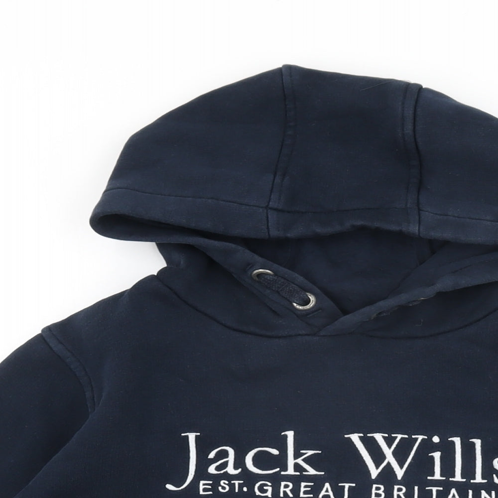 Jack Wills Girls Blue Cotton Pullover Hoodie Size 12-13 Years Pullover - Jack Wills Logo