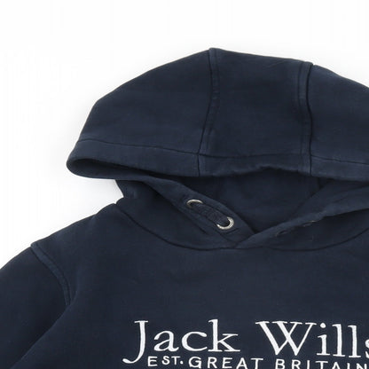 Jack Wills Girls Blue Cotton Pullover Hoodie Size 12-13 Years Pullover - Jack Wills Logo