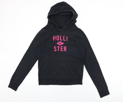 Hollister Womens Black Cotton Pullover Hoodie Size M Pullover - Hollister Logo