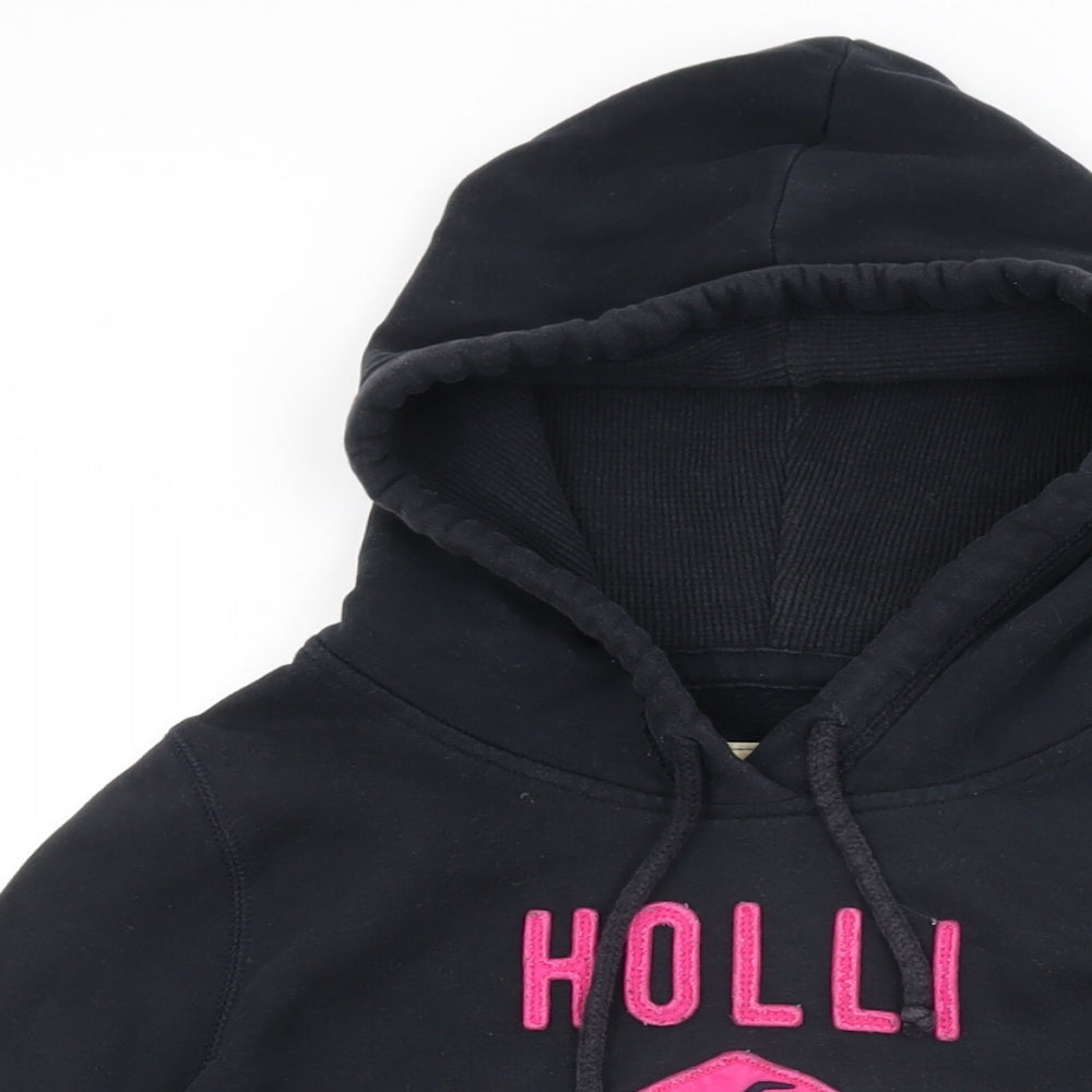 Hollister Womens Black Cotton Pullover Hoodie Size M Pullover - Hollister Logo