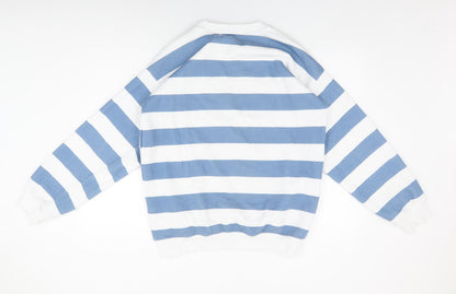 Daisy Street Womens White Striped Cotton Pullover Sweatshirt Size 8 Pullover - Los Angeles