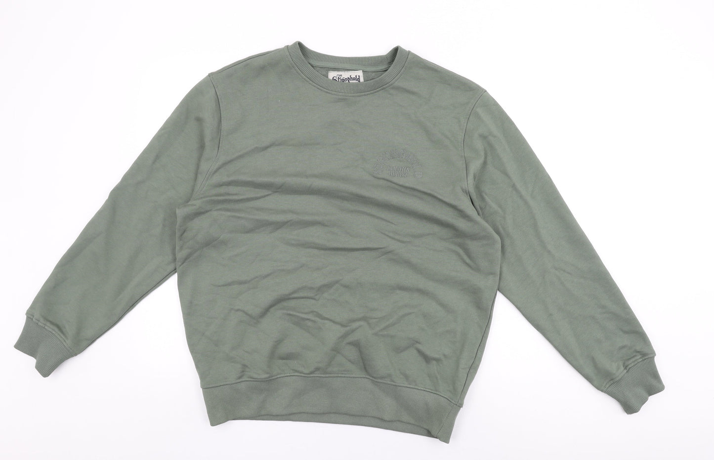 The Stronghold Mens Green Cotton Pullover Sweatshirt Size M