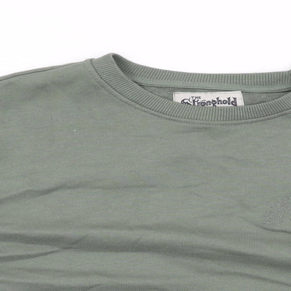 The Stronghold Mens Green Cotton Pullover Sweatshirt Size M