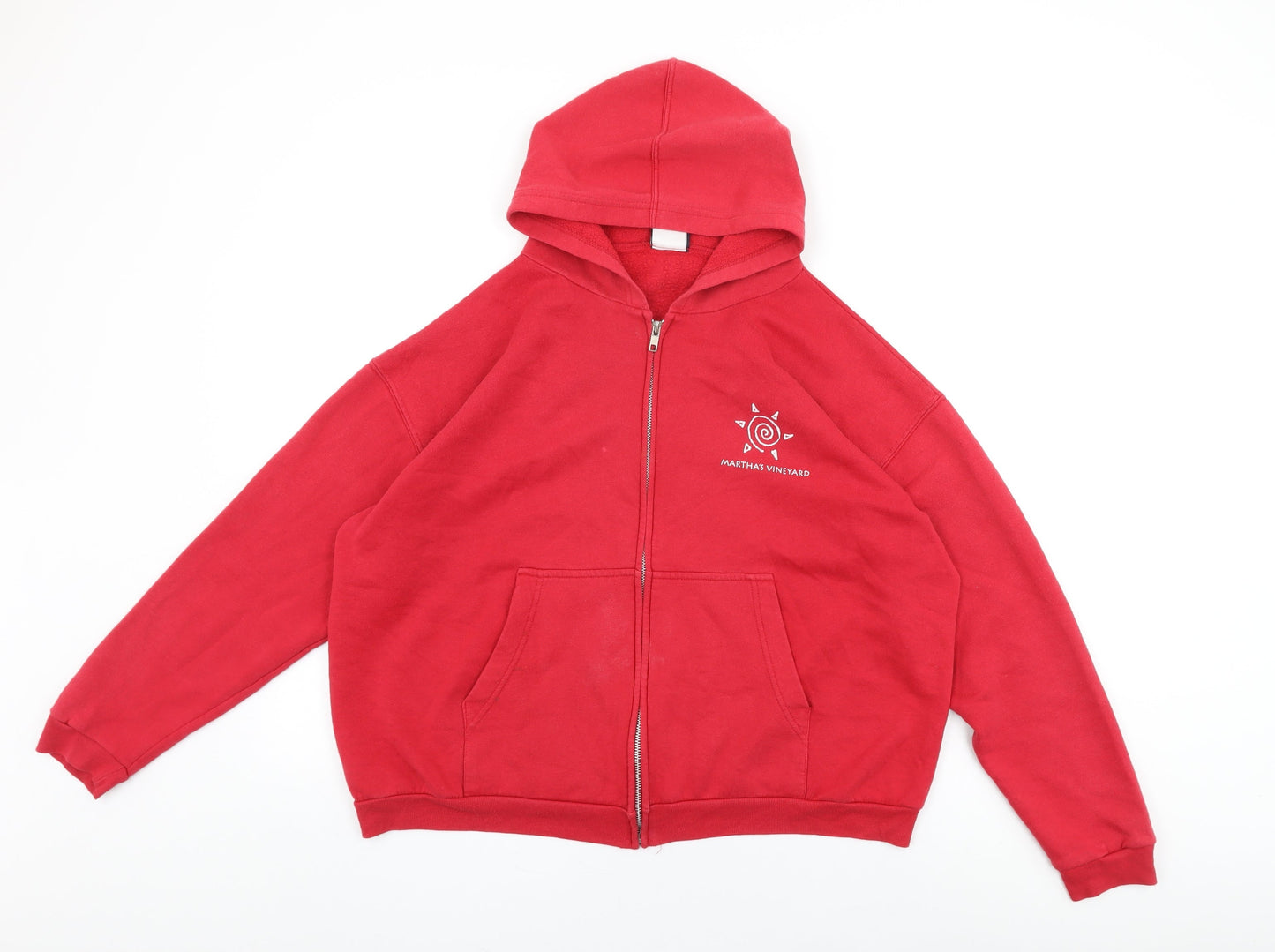Garland Sport Womens Red Cotton Full Zip Hoodie Size L Zip - Martha's Vineyard
