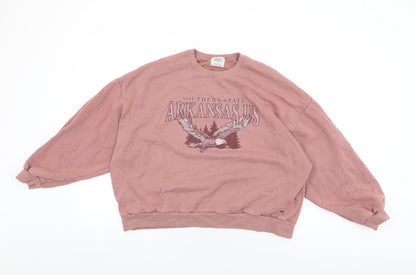 Pacific Republic Womens Pink Cotton Pullover Sweatshirt Size S Pullover - Southern State, Arkansas US