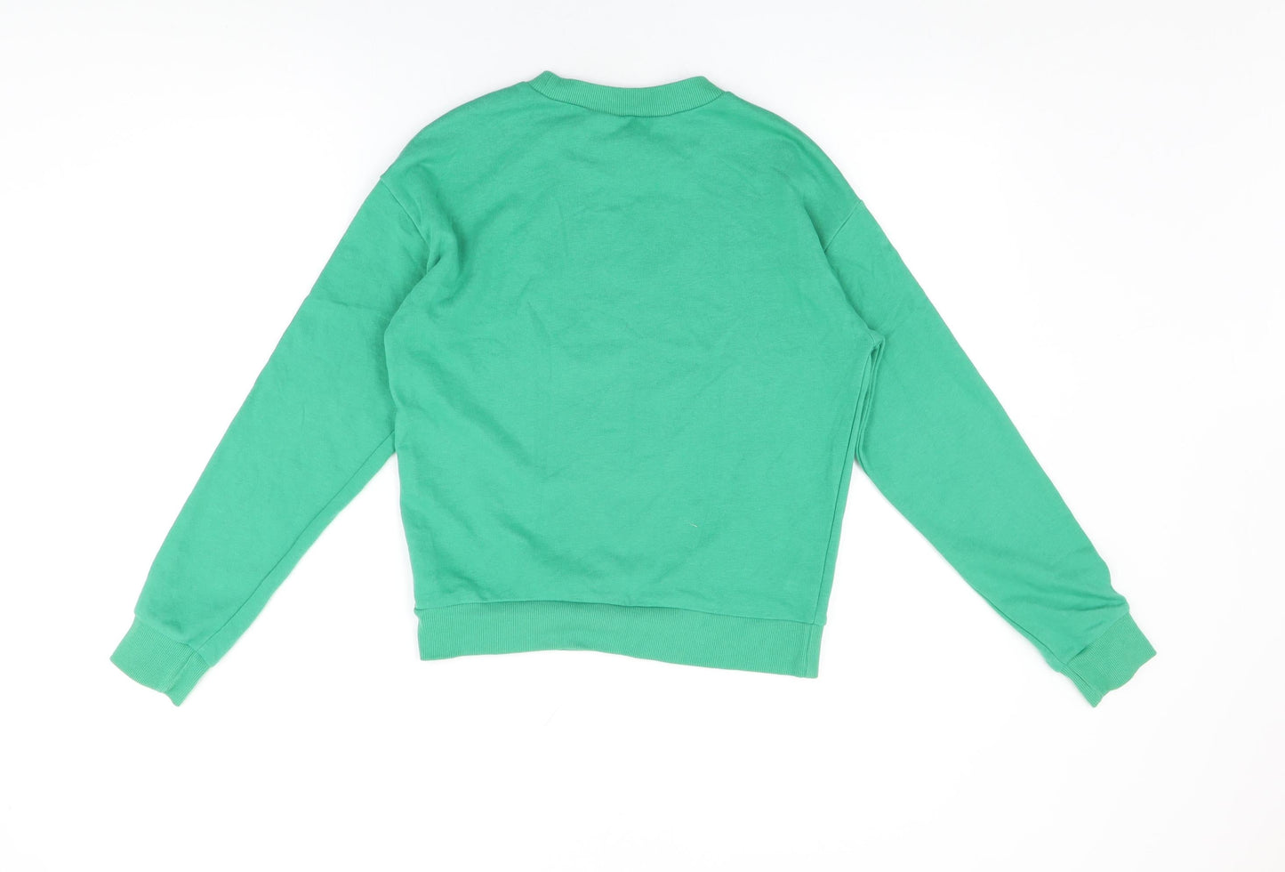 H&M Womens Green Cotton Pullover Sweatshirt Size XS Pullover - Mickey Mouse