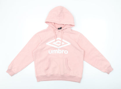 Umbro Womens Pink Cotton Pullover Hoodie Size S Pullover