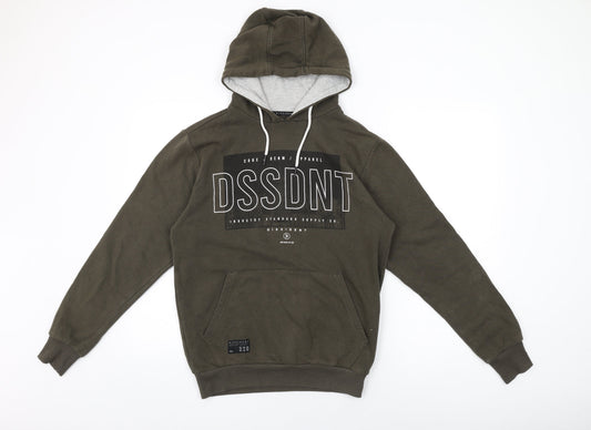 Mens UK Size S Dissident Green Pullover Hoodie