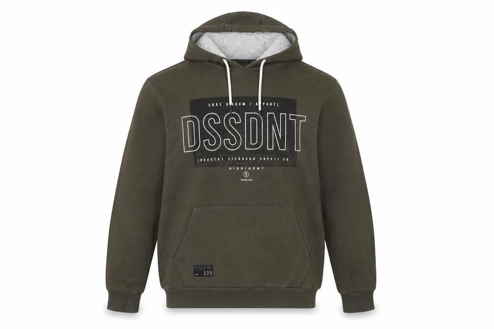 Mens UK Size S Dissident Green Pullover Hoodie