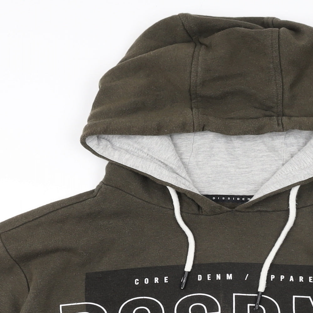 Mens UK Size S Dissident Green Pullover Hoodie