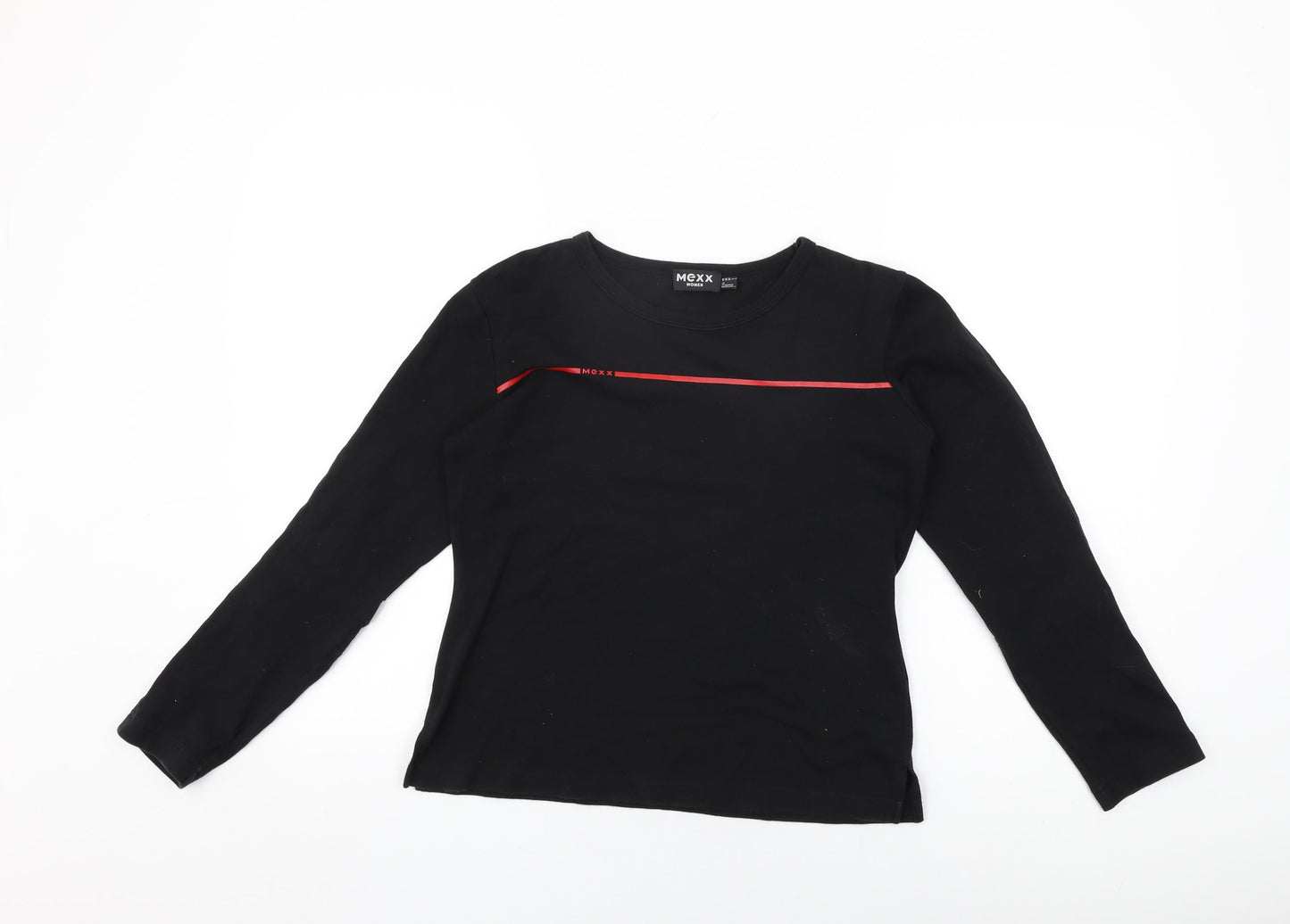 Mexx Womens Black Cotton Basic T-Shirt Size M Round Neck