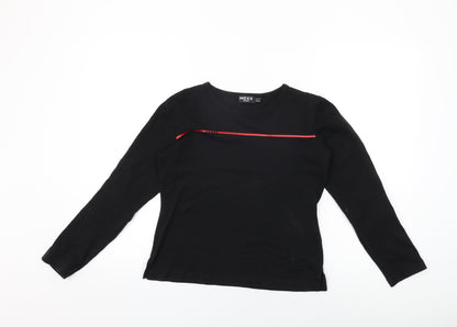 Mexx Womens Black Cotton Basic T-Shirt Size M Round Neck