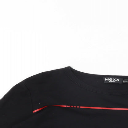 Mexx Womens Black Cotton Basic T-Shirt Size M Round Neck