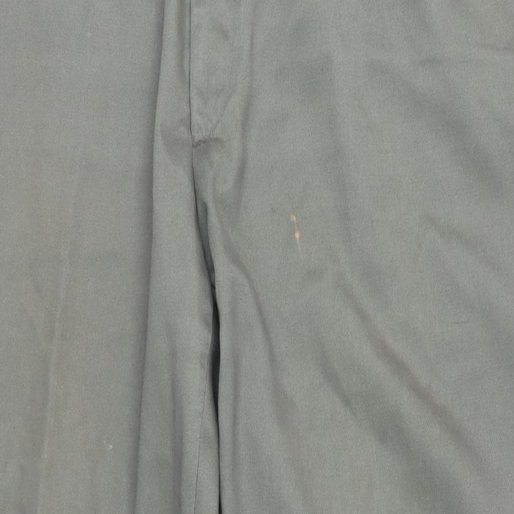 Lands' End Mens Green Polyester Chino Trousers Size 40 in L32 in Regular Zip
