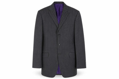 Marks & Spencer Mens Grey Striped Wool Jacket Suit Jacket Size 40 Regular
