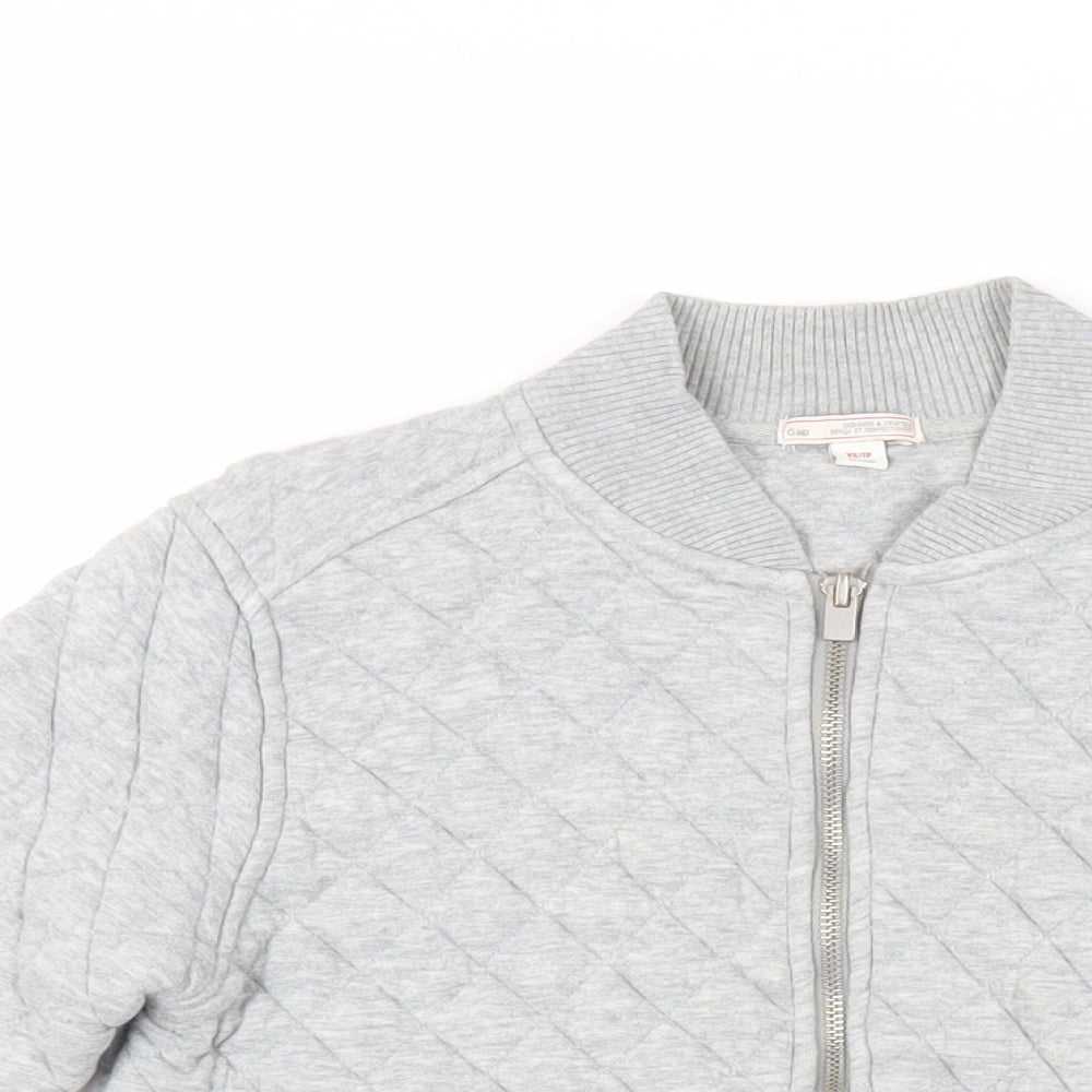 Gap Womens Grey Cotton Full Zip Sweatshirt Size XS Zip - Quilted