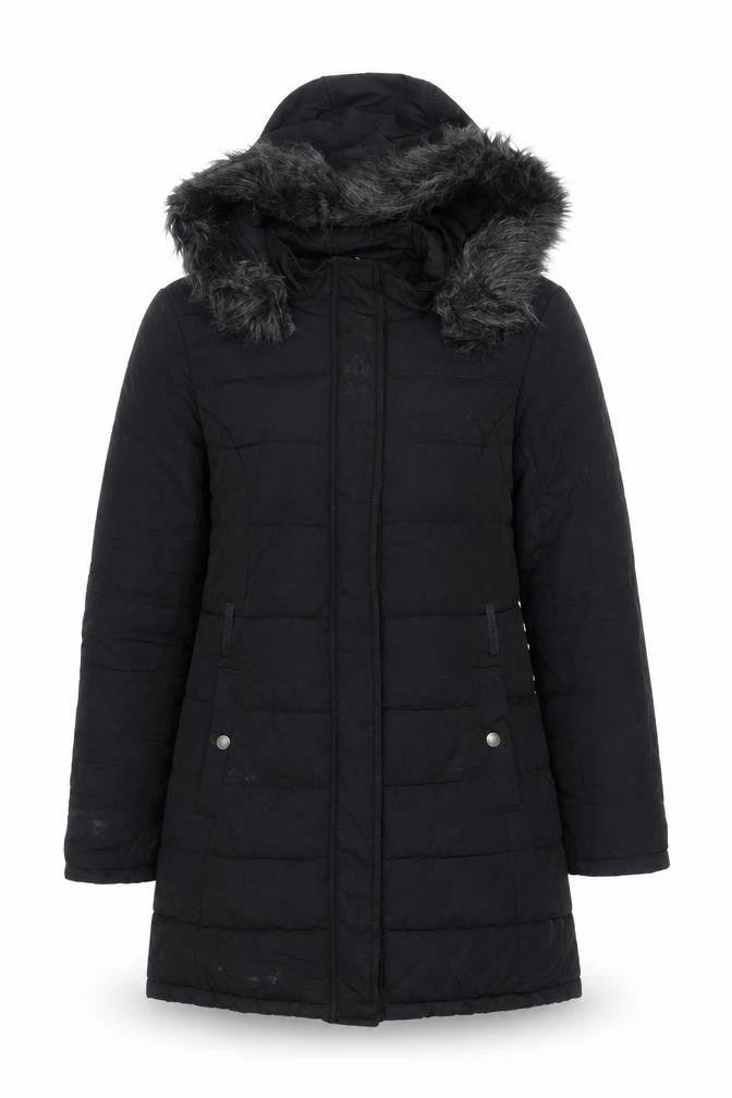 Womens UK Size 10 Pineapple Black Quilted Coat