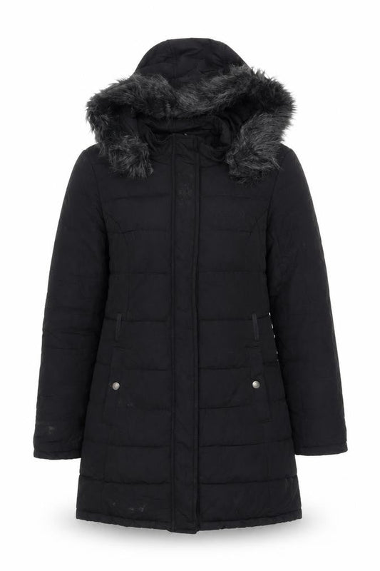 Womens UK Size 10 Pineapple Black Quilted Coat