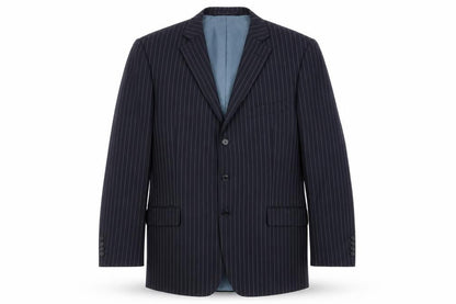 Marks & Spencer Mens Blue Striped Polyester Jacket Suit Jacket Size 44 Regular