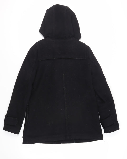 Gap Womens Black Pea Coat Coat Size S Zip - Duffle Coat Hooded