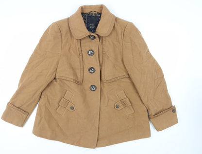 Womens UK Size 18 Betty Jackson Black Beige Pea Coat