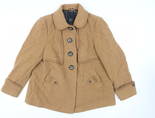 Womens UK Size 18 Betty Jackson Black Beige Pea Coat