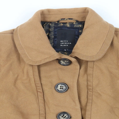 Womens UK Size 18 Betty Jackson Black Beige Pea Coat