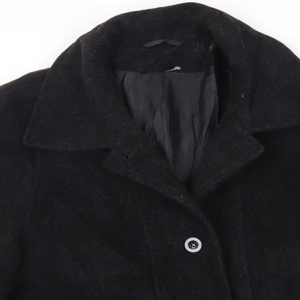 Womens UK Size 12 St Bernard Black Overcoat
