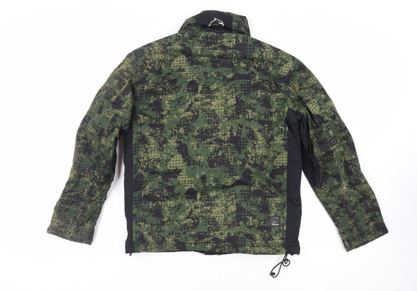 Falcon Boys Green Geometric Jacket Size 12 Years Zip - Logo Zipped Pockets