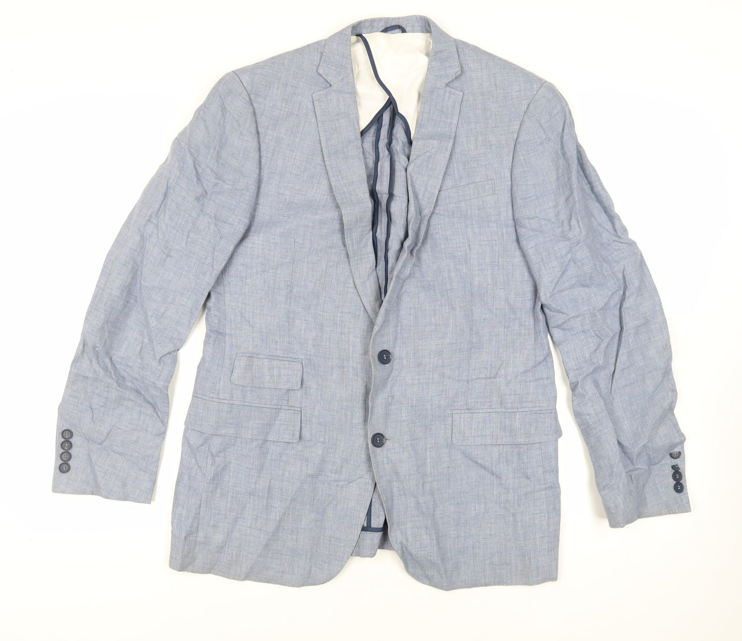 Mens UK Size 40 French Connection Regular Blue Suit Jacket
