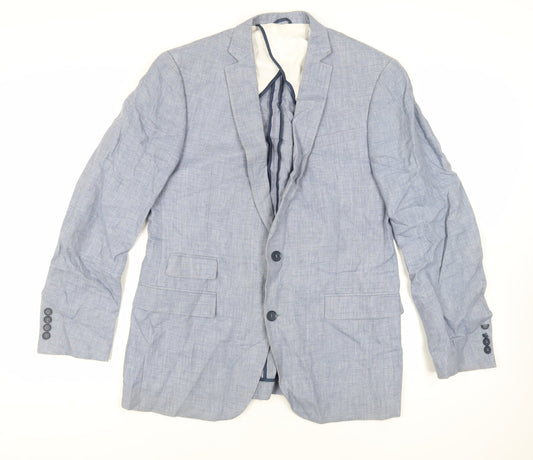 Mens UK Size 40 French Connection Regular Blue Suit Jacket